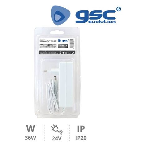 Fuente de alimentación tiras LED a 24V 36W GSC 204000001
