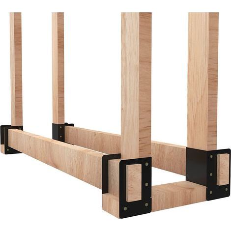 Support de rangement pour bûches de bois accessoire métallique d'empilage en bois support de rangement réglable pour bûches (1/5)