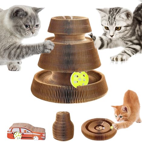 Jouet d'éveil pour chat, griffoir interactif pour chat, griffoir pliable pour chatons d'intérieur, idéal pour l'auto-éveil. (1/5)