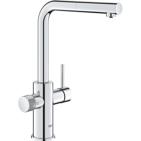 Grohe Blue Pure - Miscelatore da lavello Minta con funzione di filtraggio e bocca di erogazione estraibile, phantom black 30590KF0
