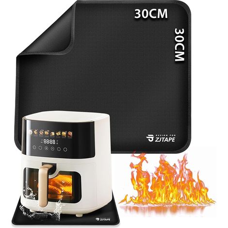 Heat Resistant Air Fryer Mat - 30 x 30 cm, Silicone Mat for Kitchen Countertop, Countertop Protector, Waterproof for Air Fryer, Oven, Machine (1/5)