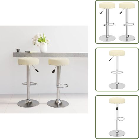 Tabourets de bar lot de 2 crème tissu - Tabouret De Bar - Tabourets De Bar - Chaise De Comptoir - Chaises De Comptoir (1/5)