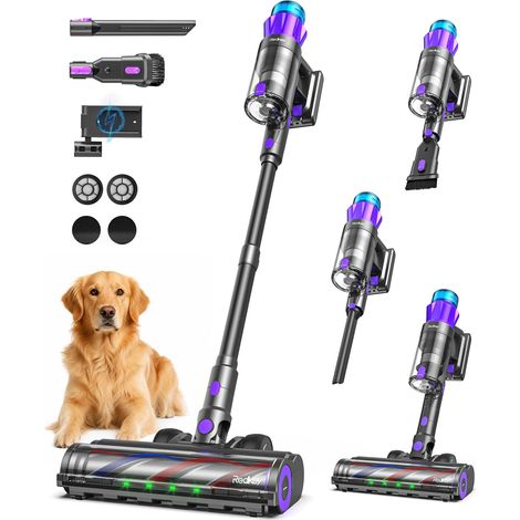 Redkey P9 Pro Aspirapolvere Senza Fili 68KPa/650W/80Min, Scopa Elettrica Senza Fili Potente Verticale con Antigroviglio, Display LED, Aspirapolvere per Animali/Pavimenti/Tappeti/Auto/Capelli (1/5)