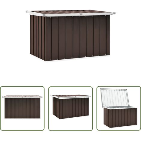 The Living Store Gartenbox Braun 109x67x65 cm - Gartenbox - Stahltrennwand - Auflagenbox - Gartendekoration - Gartenmöbel (1/5)