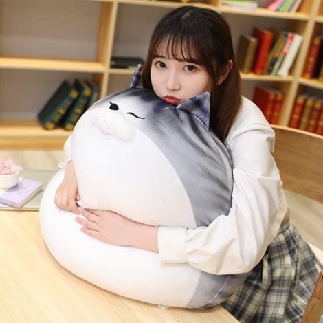 Coussin Chat Rayé - Coussin D'Étreinte Ronde En Peluche - Pour Canapé Salon Ou Soutien Lombaire - 30 cm - 1 Pièce