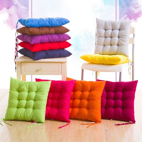 Coussin De Chaise - 40 x 40 Cm - Polyester - Pour Chaise De Salle À Manger Bureau Voiture Sol Extérieur Patio - 1 Pièce (1/5)