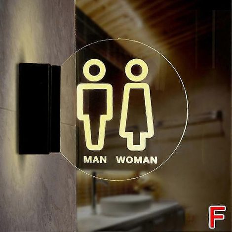 Panneau lumineux mural LED en acrylique pour toilettes rond pour la maison l'hôtel et le bureau. (1/5)