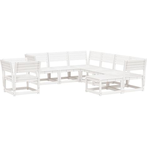 Maison Exclusive - Set Salotto da Giardino 8 pz in Legno Massello di Pino Bianco