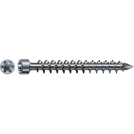 200 Vis Bois Tête Cylindrique Torx T-STAR + pointe 4CUT F/Total 5 x 40 mm - Inox A2 - D-Work