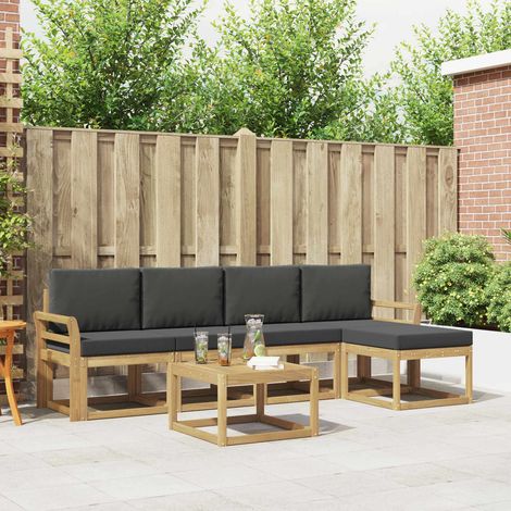 vidaXL Outdoor-Sofagarnitur mit Kissen 6 pcs Weiß und Anthrazit (1/5)