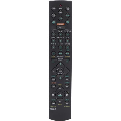 Telecomando per ricevitore AV compatibile con i modelli HTR 5230RDS, YHT 17, YHT 33, HTR 5240 RX, V496, YHT 23, HTR 5230, HTR 5240S, RAV203 e V473170US. (1/5)