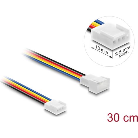 Delock Lüfter Verlängerungskabel PWM Stecker zu Buchse 4 Pin, Steckerlänge 13 mm, 30 cm
