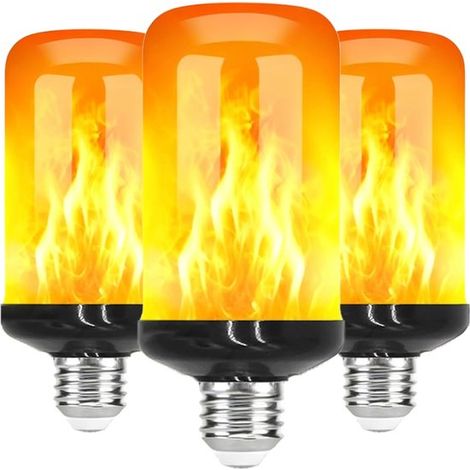 Lampada a LED a effetto fiamma, sfondo nero con fiamma dinamica, luce saltellante, lampada natalizia a effetto fiamma, attacco E27, quattro impostazioni di luce (1/4)