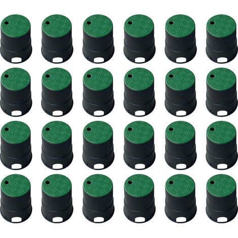 Lot de 24 Regard Arrosage en polypropylène-Diamètre 210 mm-Diamètre 230 mm-Boîte à soupape avec couvercle pour irrigation de jardin-Pour jardins privés,vergers (1/5)