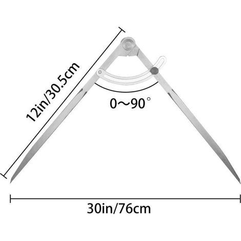 Compas à Pointes Sèches Professionnel en Acier Carbone Compas 300mm Grand Diamètre pour Charpentier Menuisier Ébéniste Architecte Tailleurs de pierre, Jauge Precision de Marquage Industriel,de (1/3)
