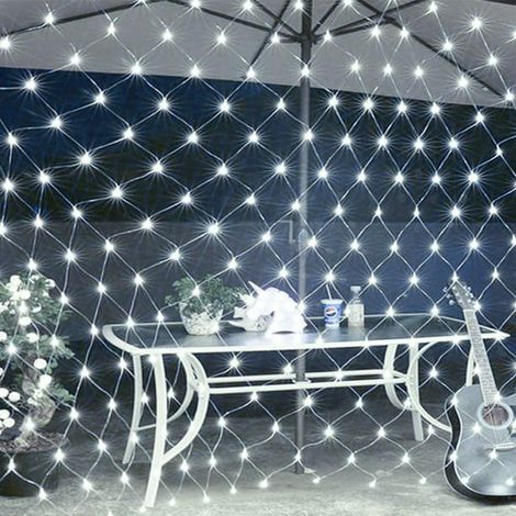 Guirlande LED Maille Extérieure, 8 Modes 192 LED 2x3m, Filet Lumineux de Noël pour Chambre, Sapin, Buissons, Mariage, Jardin, Déco Extérieur (Blanc) (1/5)