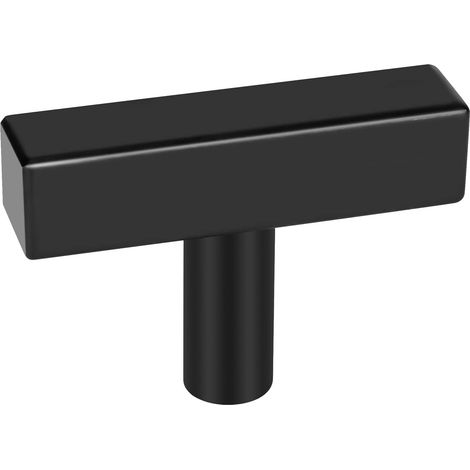 Bouton Armoire - Poignée T-Bar Carrée Acier Inoxydable 50 mm - Pour Cuisine Salle De Bain Placard Tiroir - Lot de 10 (1/5)