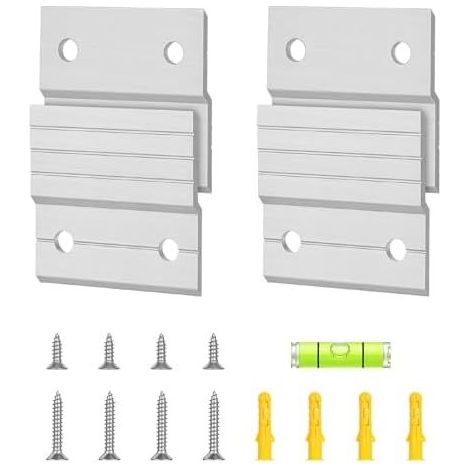 paia di staffe da parete. Ganci per quadri in alluminio a forma di Z, resistenti, 5 cm. Per specchi, lavagne, mensole, opere d'arte, armadi e cornici - 4 pezzi - 5 cm (1/5)