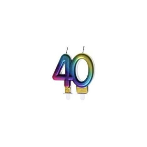 Vela de cumpleaños de 40 colores