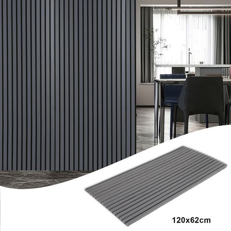 Wolketon Akustikpaneel MDF Wandverkleidung Natur Akustik Wandpaneel Moderne Wandpaneele aus Holzfunier und Filz 2x 120x60x2.1cm Grau