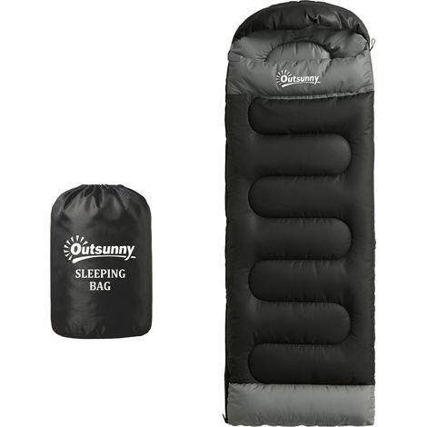 Sac de couchage pour adultes, léger et compact, noir