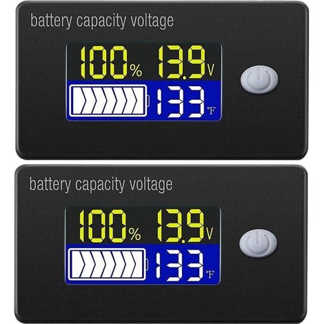 12-V-Batteriekapazitätsanzeige, LCD-Bildschirm, Voltmeter, XXW-Temperaturmessgerät