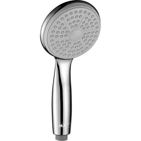 Pommeau de douche Nino Ø80 mm – Chrome / Gris TPR – Jet pluie économique (1/4)