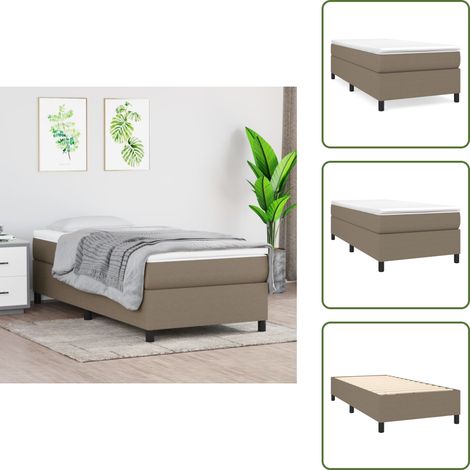 Boxspringbett mit Matratze Taupe 90x190 cm Stoff - Boxspringbett - Doppelbett - Bettenrahmen - Matratze - Liegekomfort (1/5)