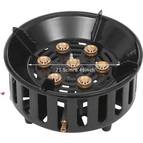 Réchaud de camping, design coupe-vent, compatibilité avec plusieurs combustibles, noir (1/2)