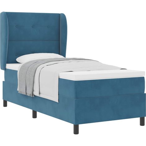 Maison Exclusive - Boxspringbett mit Kopfteil Dunkelblau 200 x 10 (1/5)