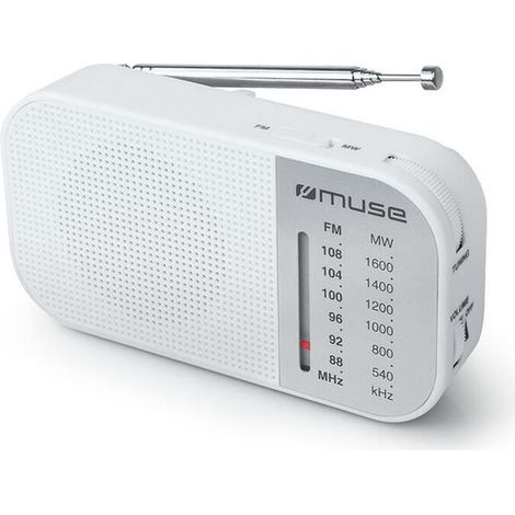 Radio Analógico Radio de bolsillo MUSE M025RW AM/FM a Pilas 2x1,5 (1/3)