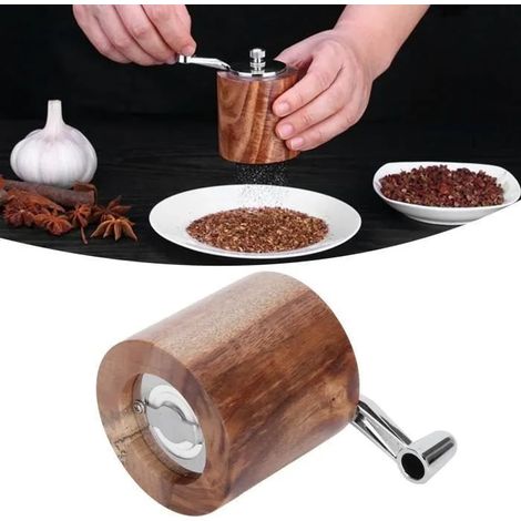 Moulin à Poivre Manuel Sonew, Acier Inoxydable et Bois de Caoutchouc, Mécanisme en Céramique multicolore MOULIN DE CUISINE (1/4)