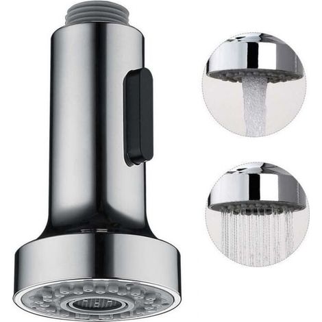 Douchette Pour Robinet Cuisine Douchette 2 Modes Tête Robinet Cuisine Douchette Remplacement Douchette Pour Rétractable Mitigeur Cuisine,Chromé ,G1/2" (1/4)