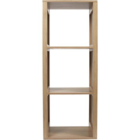 The Home Deco Factory – Bibliothèque modulable 3 cases – Rangement marron en bois – Style moderne pour décoration intérieure – Solution de rangement pratique (1/5)