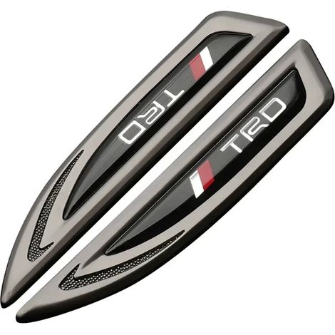 (TRD-Marron) 2 autocollants en alliage métallique avec logo pour carrosserie latérale, compatibles avec Toyota, Prius, Verso, Hiace, Yaris et Corolla TRD. Convient également aux modèles tunés. (1/4)
