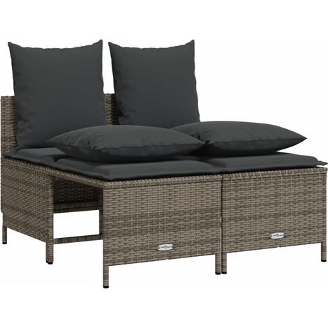 Maison Exclusive - Set de sofás de jardín 4 pzas y cojines ratán