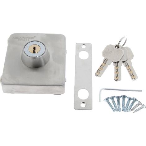 serrure de porte en acier inoxydable en verre serrure de porte à pêne dormant contemporaine type1128 (1/5)