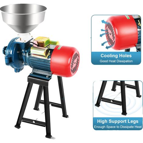 Moulin à céréales, puissance 2200W, tension 220V, vitesse de broyage 54 kg/h, vitesse nominale 1400 tr/min, diamètre de broyage 150 mm (1/5)