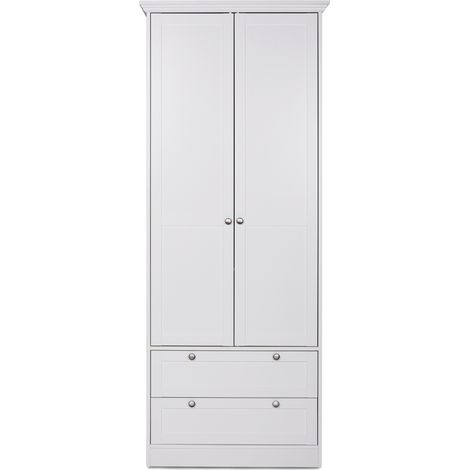Armadio due ante e due cassetti Landwood14 colore bianco (1/5)