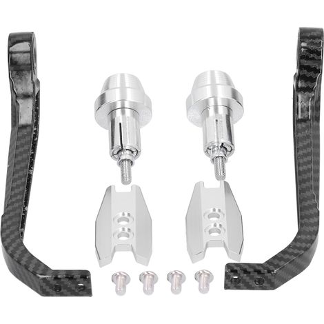 Protège-guide en aluminium style carbone pour guidon moto universel 22mm/0,87in argenté (1/5)