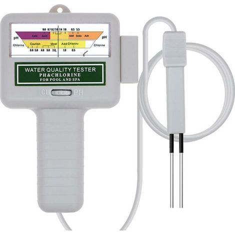 Wasserqualitätsprüfer, tragbarer digitaler Monitor, pH-Tester für Schwimmbäder, Chloranalyse-Set (weiß) (1/5)