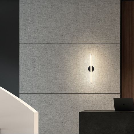 Grande Applique Tube Led Oslo Noir Et Verre Transparent (1/3)