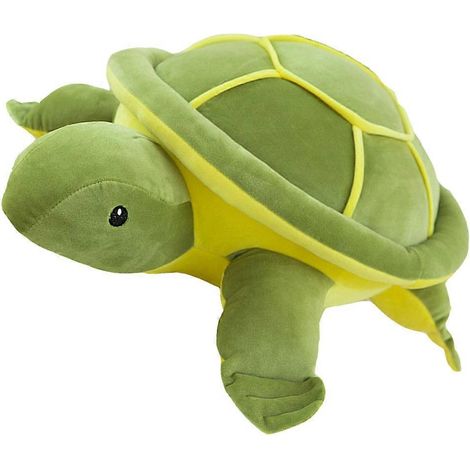 Coussin décoratif en peluche douce en forme de tortue pour salon, vert, en peluche courte, en coton, vendu par lot (1/5)