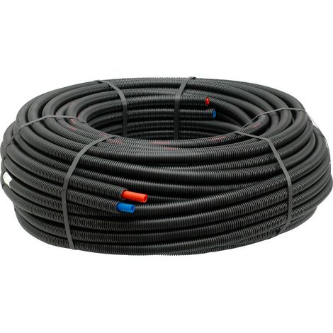 Pbtub – Tube PE prégainé duo Ø13x16 mm – Longueur 60 m – Pour installations plomberie et chauffage – Flexibilité pour divers projets