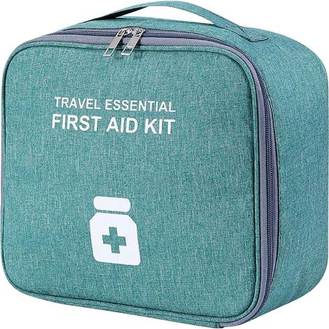 Kit De Premiers Secours - Tissu Oxford Résistant - Fermeture Éclair Intégrale - Compartiments Organisés - Pour Camping, Voiture, Maison, Extérieur - 1 Pièce (1/5)