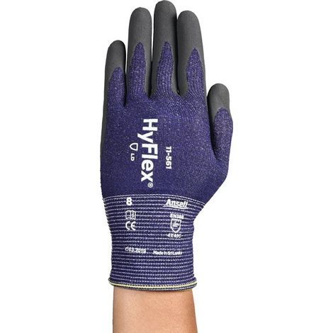 Gant de protection anti-coupures HyFlex® 11-561 Taille 10 gris/bleu EN 388 PSA II 12 PA (Par 12)
