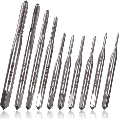 M1-M3.5 Taraud Main pour Machine, Jeu de 10 Tarauds en Acier Rapide, Mini-Outil de Taraudage Métrique, Petits Forets de Taraudage, pour Le Taraudage D'Horloges Et de Montres (1/5)