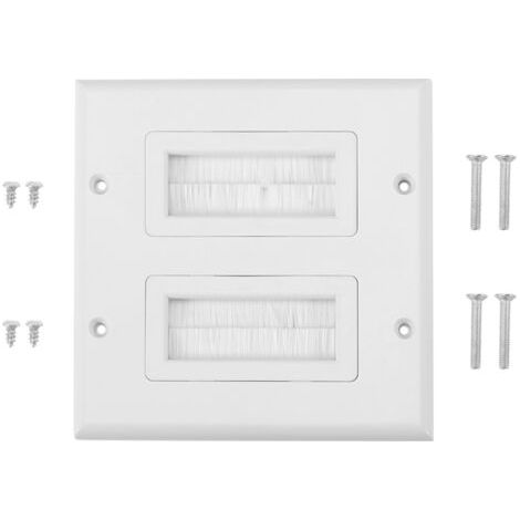 DEESSE SHOP-Couvercle d'insert de Port de Plaque de Brosse en Plastique pour l'entrée et la Prévention Organisées du Câble (Port unique) (double bouche) (1/4)