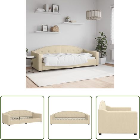 vidaXL Canapé - Lit de repos sans matelas crème 80x200 cm tissu (1/5)
