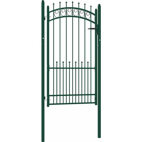 vidaXL Portail de clôture EMMEN avec pointes en acier 104 x 134,5 cm vert (1/5)